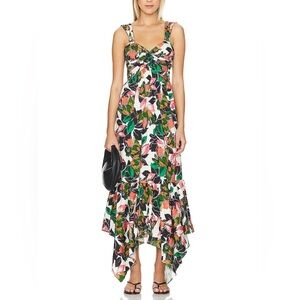Misa Los Angeles Multicolor Floral High Low Dress